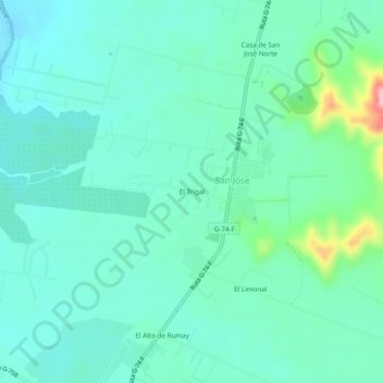 El Trigal topographic map, elevation, terrain