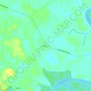 Itajura topographic map, elevation, terrain