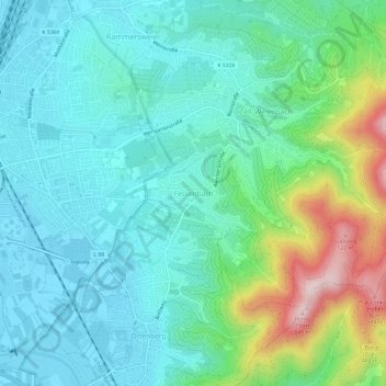 Fessenbach topographic map, elevation, terrain