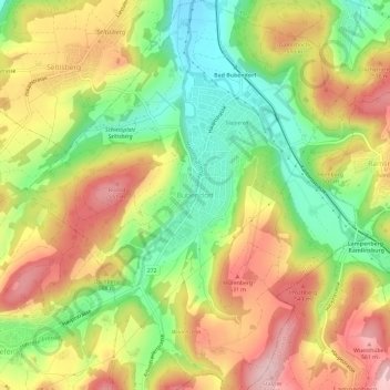 Bubendorf topographic map, elevation, terrain