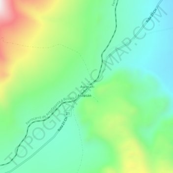 Ascotán topographic map, elevation, terrain
