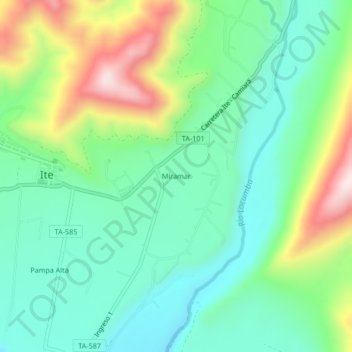Miramar topographic map, elevation, terrain