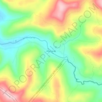 Alto Caraá topographic map, elevation, terrain