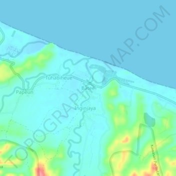 Batee topographic map, elevation, terrain