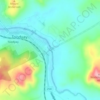 Goomalling Road Bridge topographic map, elevation, terrain