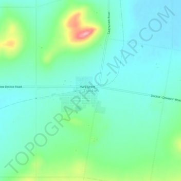 Dookie topographic map, elevation, terrain