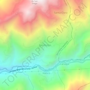 San Diego topographic map, elevation, terrain