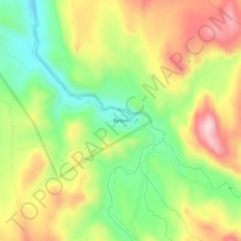 Biribiri topographic map, elevation, terrain