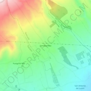 Samilpamba topographic map, elevation, terrain