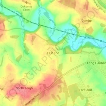 East End topographic map, elevation, terrain