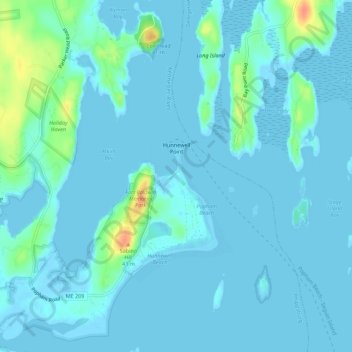 Popham Beach topographic map, elevation, terrain