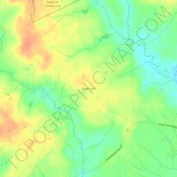 Silver Hill topographic map, elevation, terrain