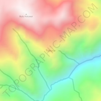 Tonusu topographic map, elevation, terrain