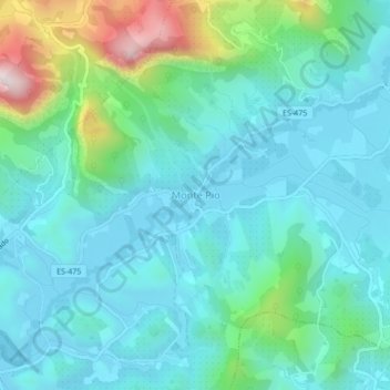 Monte Pio topographic map, elevation, terrain