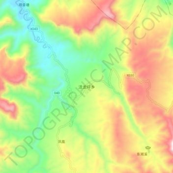 Huolongping topographic map, elevation, terrain