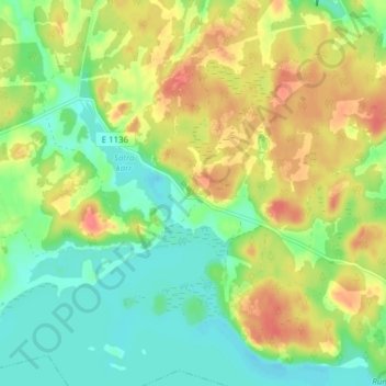 Fröjerum topographic map, elevation, terrain