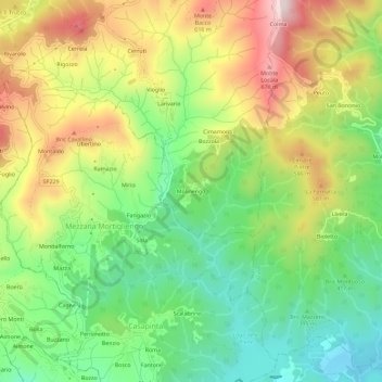 Molinengo topographic map, elevation, terrain