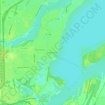 Willow Beach topographic map, elevation, terrain