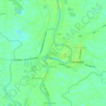 Pasig topographic map, elevation, terrain