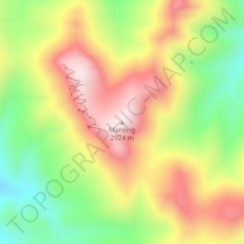 Manong topographic map, elevation, terrain