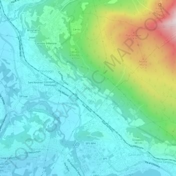 Cocquio topographic map, elevation, terrain