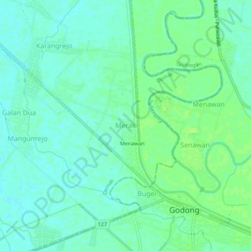 Merak topographic map, elevation, terrain