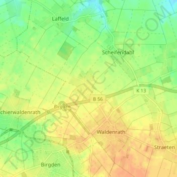 Pütt topographic map, elevation, terrain