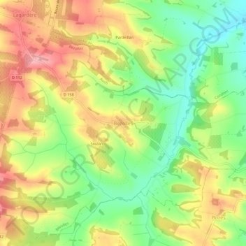 Bezolles topographic map, elevation, terrain