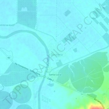 La Doctrina topographic map, elevation, terrain