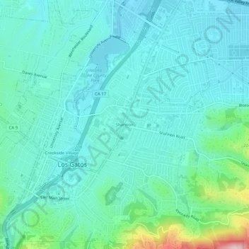 Shannon topographic map, elevation, terrain