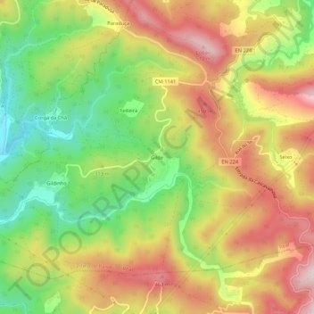 Gilde topographic map, elevation, terrain