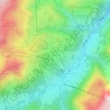 Oberlech topographic map, elevation, terrain