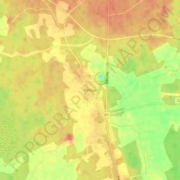 Virttaa topographic map, elevation, terrain