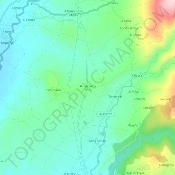Alto de Santa Lucía topographic map, elevation, terrain