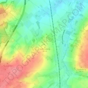 Steenbeekdries topographic map, elevation, terrain