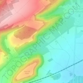 Comme topographic map, elevation, terrain