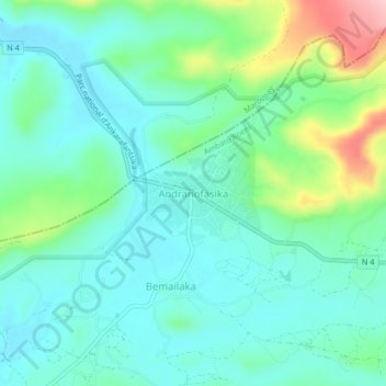 Andranofasika topographic map, elevation, terrain