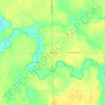 Beauford topographic map, elevation, terrain