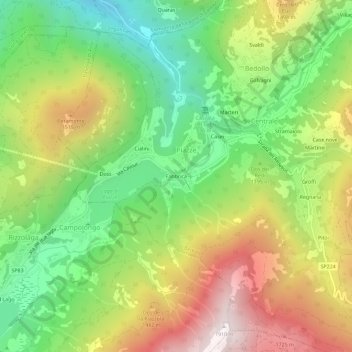 Fabbrica topographic map, elevation, terrain
