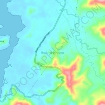 Budong-budong topographic map, elevation, terrain