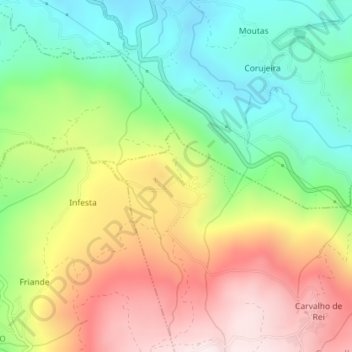 Senhora do Castelo topographic map, elevation, terrain