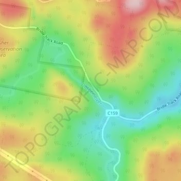 Dasher Falls topographic map, elevation, terrain