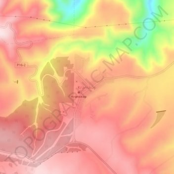 Kranskop topographic map, elevation, terrain