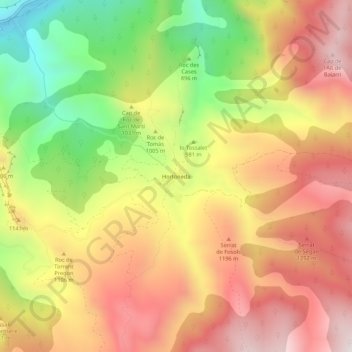 Hortoneda topographic map, elevation, terrain