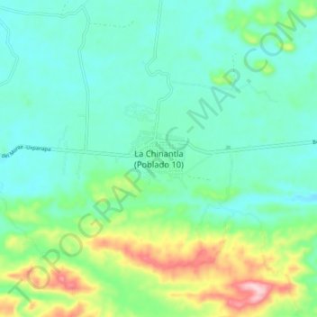 La Chinantla (Poblado 10) topographic map, elevation, terrain