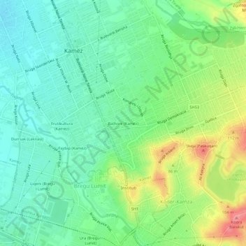 Bathore (Kamëz) topographic map, elevation, terrain