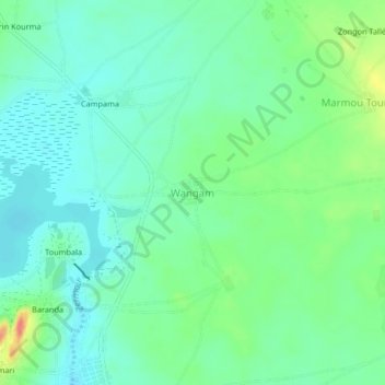 Wangam topographic map, elevation, terrain