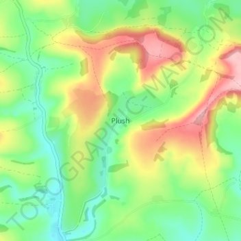 Plush topographic map, elevation, terrain