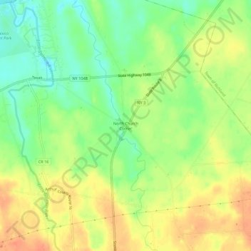 North Church Corner topographic map, elevation, terrain