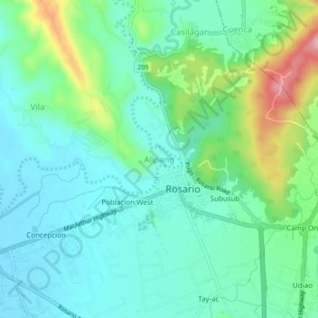 Alipang topographic map, elevation, terrain